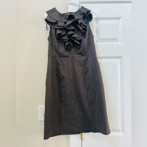 Chic Strapless Ruffle Dress in Rich Brown